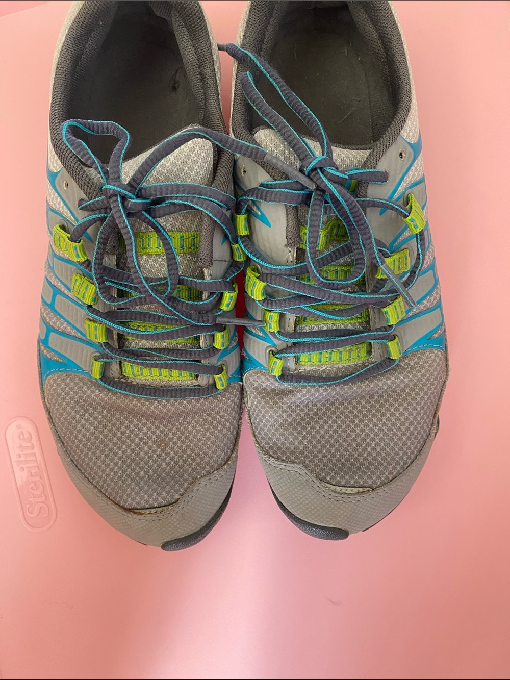 Merrell Gray Sneakers with Teal and Lime Accents
